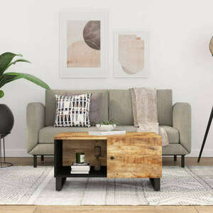 vidaXL tömör mangófa és szerelt fa dohányzóasztal 80 x 50 x 40 cm kép