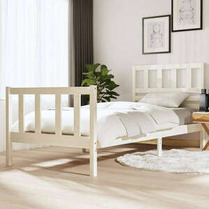 vidaXL fehér tömör fa ágykeret 90 x 200 cm kép