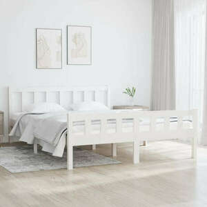 vidaXL fehér tömör fa ágykeret 140 x 190 cm kép