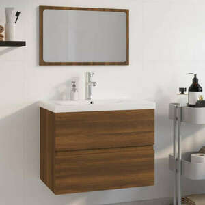 vidaXL barna tölgyszínű szerelt fa fürdőszobai bútorszett kép