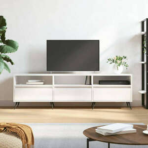 vidaXL magasfényű fehér szerelt fa TV-szekrény 150 x 30 x 44, 5 cm kép