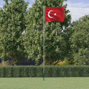 vidaXL alumínium török zászló és rúd 6, 23 m kép