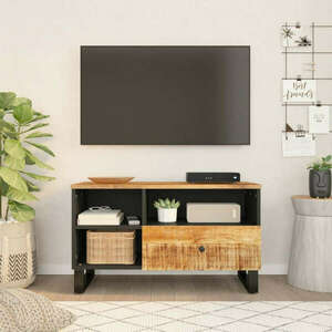 Tömör mangó- és szerelt fa tv-szekrény 80 x 33 x 46 cm kép