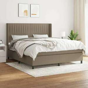 vidaXL tópszínű szövet rugós ágy matraccal 160 x 200 cm kép