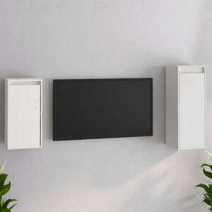 vidaXL 2 darab fehér tömör fenyőfa TV-szekrény kép