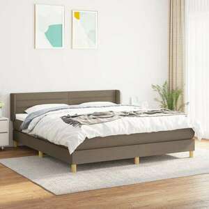 vidaXL tópszínű szövet rugós ágy matraccal 180 x 200 cm kép