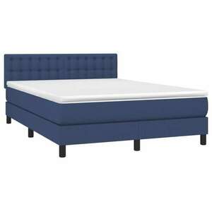 Kék szövet rugós és led-es ágy matraccal 140x190 cm kép