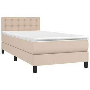 Cappuccino színű műbőr rugós ágy matraccal és led-del 90x200 cm kép