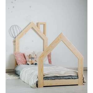 Natúr fenyő házikó ágy – Kéménnyel - Nono Mini kép