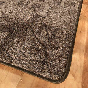 Szegett szőnyeg 100x500 cm – Barna színben kocka mintával kép