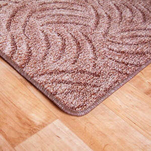 Szegett szőnyeg 100x500 cm - Barna színben karmolt mintával kép
