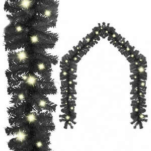 vidaXL fekete karácsonyi füzér LED-es izzókkal 20 m kép