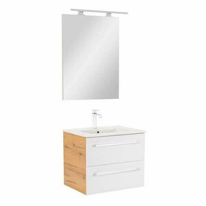Vario Clam 60 komplett fürdőszoba bútor tölgy-fehér kép