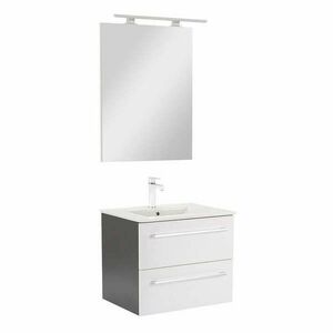 Vario Clam 60 komplett fürdőszoba bútor antracit-fehér kép