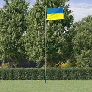 vidaXL alumínium ukrán zászló és rúd 6, 23 m kép
