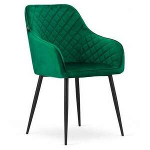 Konyha/nappali szék, Artool, Nugát, bársony, fém, zöld és fekete, ... kép
