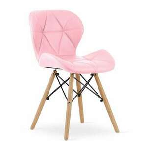 Skandináv stílusú szék, Artool, Lago, öko-bőr, fa, rózsaszín, 47x... kép