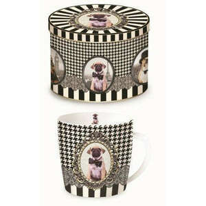 Porcelánbögre fémdobozban 250ml, Barocco Dogs A kép
