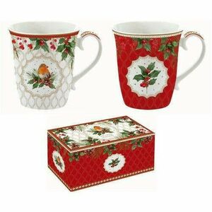 Porcelán bögreszett 2db-os, 275ml, dobozban, Christmas Berries kép