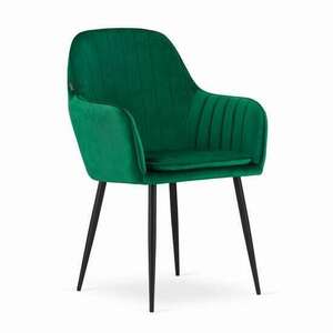 Konyha/nappali szék, Mercaton, Lugo, bársony, fém, zöld és fekete... kép