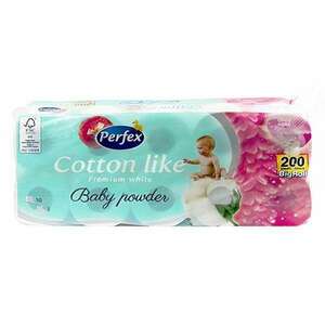 Toalettpapír PERFEX Cotton Like 3 rétegű 10 tekercses baby powder... kép