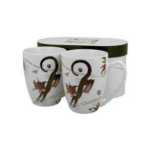 Porcelánbögre 380ml, 2 db-os, dobozban, Charming Cats kép