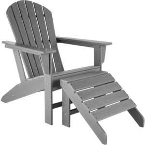 Kerti szék lábtartóval Adirondack kivitelben kép