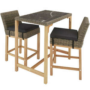 Rattan bárasztal Kutina 2 székkel Latina kép