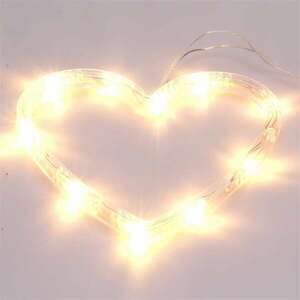 Szív alakú 16x17cm/meleg fehér LED-es tapadókorongos fénydekoráció kép