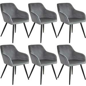 6 Marilyn bársony kinézetű szék, fekete színű kép