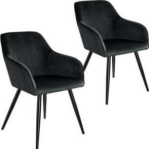 2 Marilyn bársony kinézetű szék, fekete színű kép