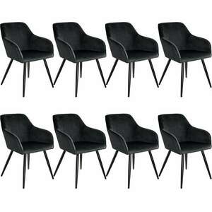 8 Marilyn bársony kinézetű szék, fekete színű kép