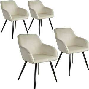 4 Marilyn bársony kinézetű szék, fekete színű kép