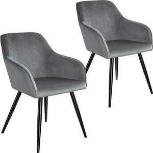 2 Marilyn bársony kinézetű szék, fekete színű kép