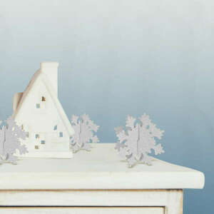 Karácsonyi dekoráció - ezüst hópehely - 7 x 7 cm - 5 db / csomag kép