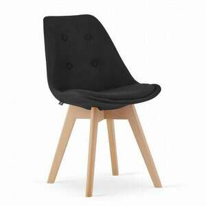 Konyha/nappali szék, Mercaton, Nori, textil, fa, fekete, 48.5x54x84 cm kép