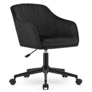 Irodai szék, Mercaton, Mink, forgó, bársony, fekete, 61x68x75-86 cm kép