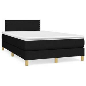 vidaXL fekete szövet rugós és LED-es ágy matraccal 120x190 cm kép