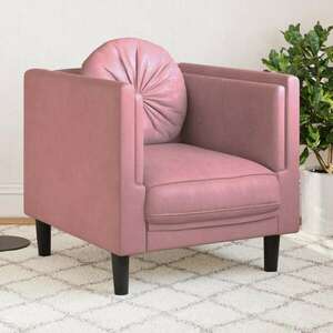 vidaXL rózsaszín bársony kanapéfotel párnával kép