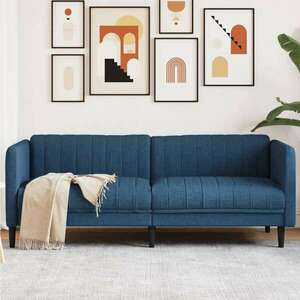 vidaXL 3 személyes kék szövet kanapé kép