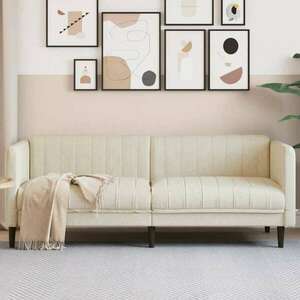 vidaXL 3 személyes krémszínű szövet kanapé kép