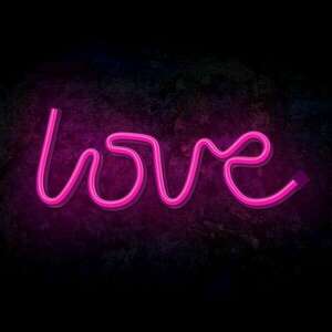 Neon led LOVE dekorációs lámpa rózsaszín kép