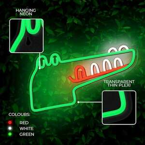 Neon LED Jurassic krokodil zöld dekorációs lámpa kép