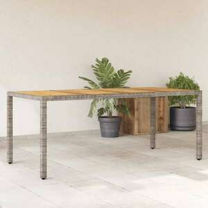 vidaXL szürke polyrattan kerti asztal akácfa lappal 190 x 90 x 75 cm kép