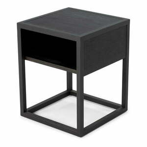 Fekete éjjeliszekrény tölgyfa asztallappal Diva – Spinder Design kép