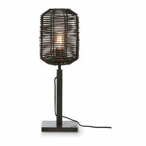 Fekete asztali lámpa rattan búrával (magasság 45 cm) Tanami – Good&Mojo kép