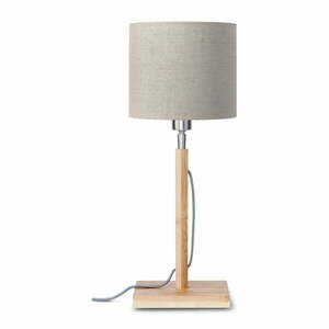 Fuji asztali lámpa bézs búrával és bambusz lámpatesttel - Good&Mojo kép