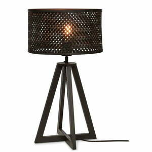 Fekete asztali lámpa bambusz búrával (magasság 53 cm) Java – Good&Mojo kép
