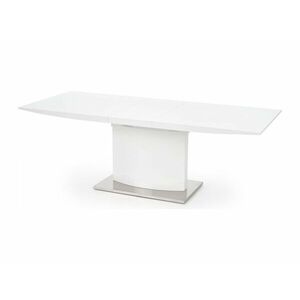 Asztal Houston 216, Fényes fehér, 76x90x180cm, Hosszabbíthatóság, Közepes sűrűségű farostlemez kép