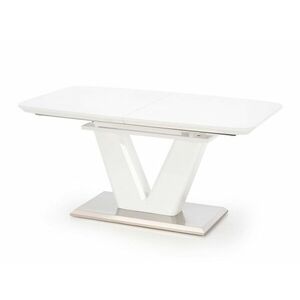 Asztal Houston 265, Fényes fehér, 77x90x160cm, Hosszabbíthatóság, Közepes sűrűségű farostlemez kép